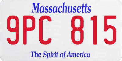 MA license plate 9PC815