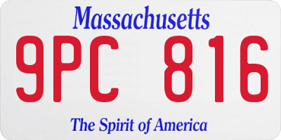 MA license plate 9PC816