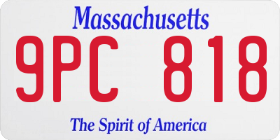 MA license plate 9PC818