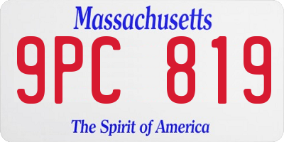 MA license plate 9PC819