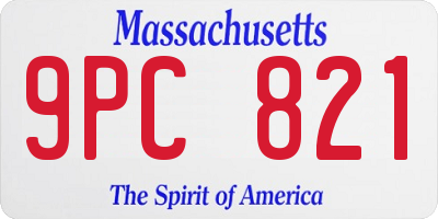 MA license plate 9PC821