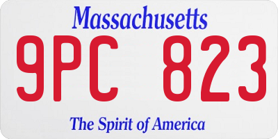 MA license plate 9PC823