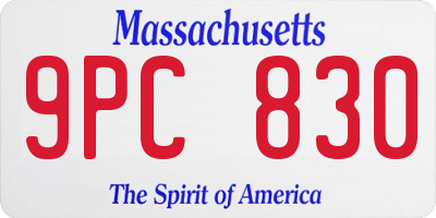 MA license plate 9PC830