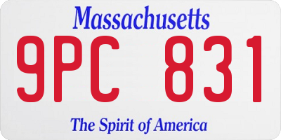 MA license plate 9PC831