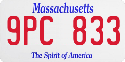 MA license plate 9PC833