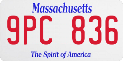 MA license plate 9PC836