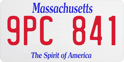 MA license plate 9PC841