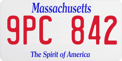 MA license plate 9PC842