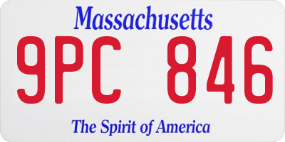 MA license plate 9PC846