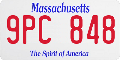 MA license plate 9PC848