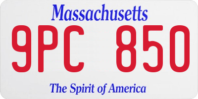 MA license plate 9PC850
