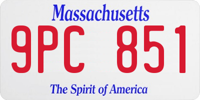 MA license plate 9PC851