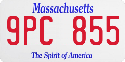 MA license plate 9PC855