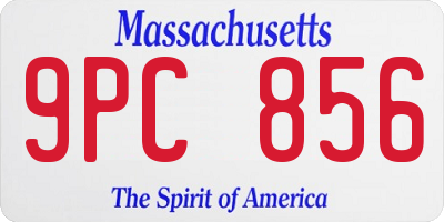 MA license plate 9PC856