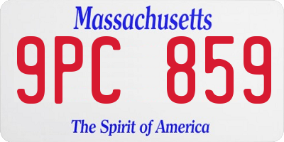 MA license plate 9PC859