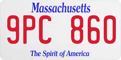 MA license plate 9PC860