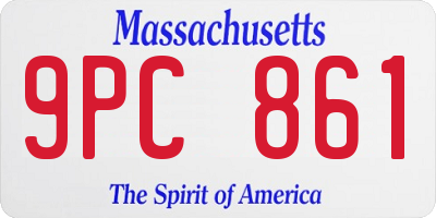 MA license plate 9PC861