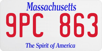 MA license plate 9PC863