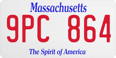 MA license plate 9PC864
