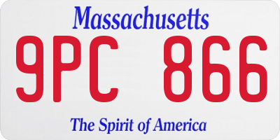 MA license plate 9PC866