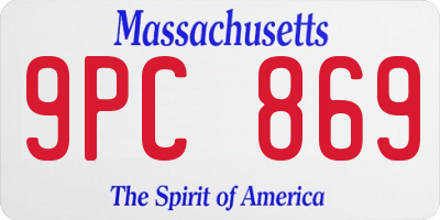 MA license plate 9PC869