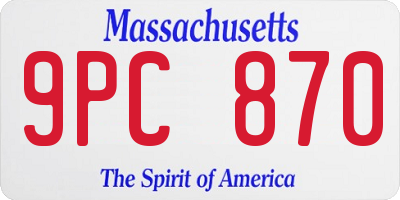 MA license plate 9PC870