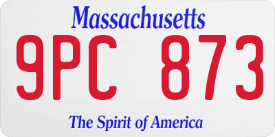 MA license plate 9PC873