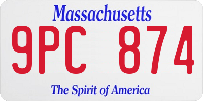 MA license plate 9PC874