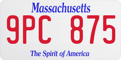 MA license plate 9PC875