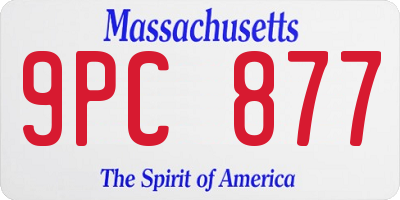 MA license plate 9PC877