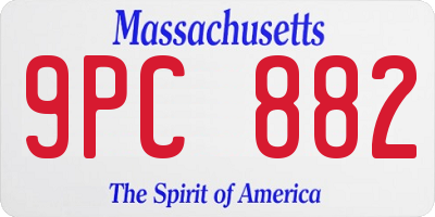 MA license plate 9PC882