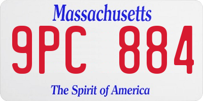 MA license plate 9PC884
