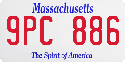 MA license plate 9PC886