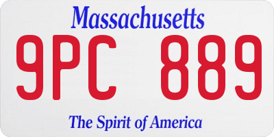 MA license plate 9PC889