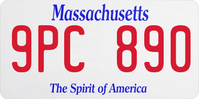 MA license plate 9PC890