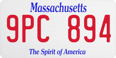 MA license plate 9PC894