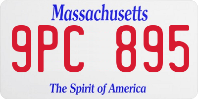 MA license plate 9PC895