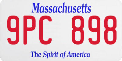 MA license plate 9PC898