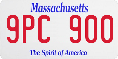 MA license plate 9PC900