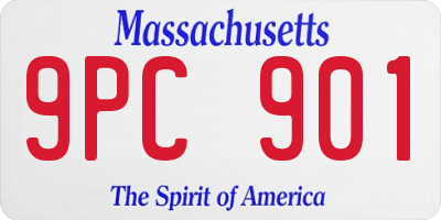 MA license plate 9PC901