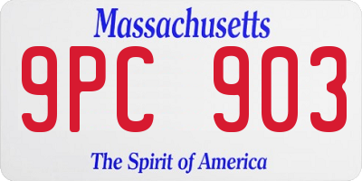 MA license plate 9PC903