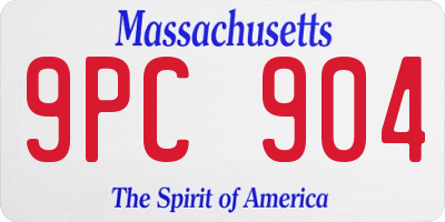 MA license plate 9PC904