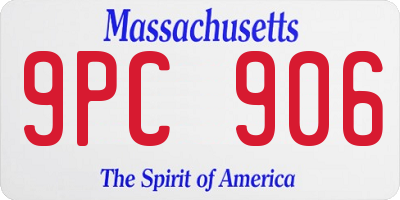 MA license plate 9PC906