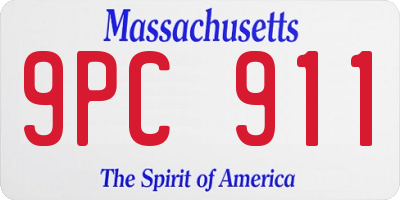 MA license plate 9PC911