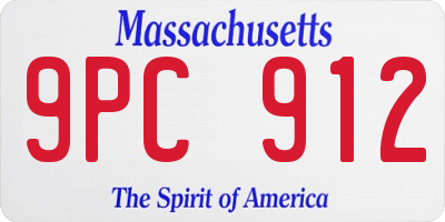 MA license plate 9PC912