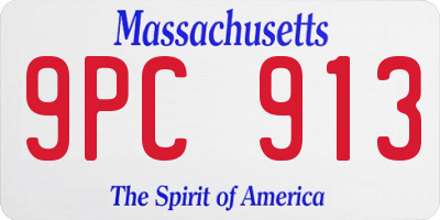 MA license plate 9PC913