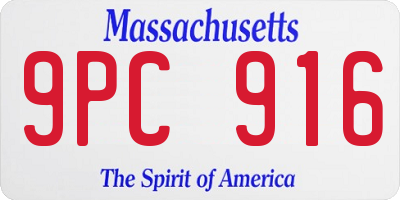 MA license plate 9PC916