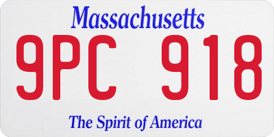 MA license plate 9PC918