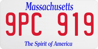 MA license plate 9PC919