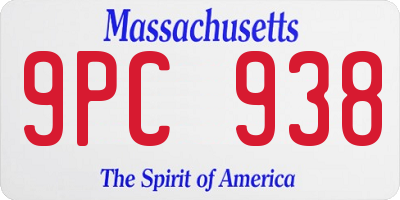 MA license plate 9PC938